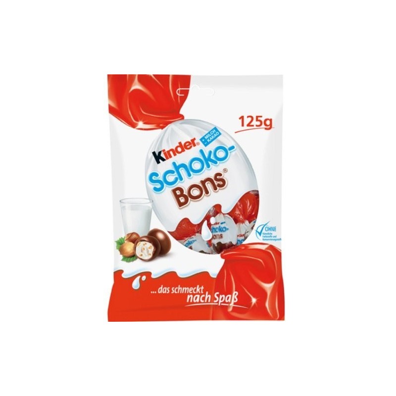 125g de Kinder Schokobons, chocolat au lait avec noisettes