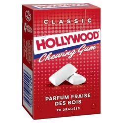 Hollywood Chewing gum fraise des bois - 20 dragées