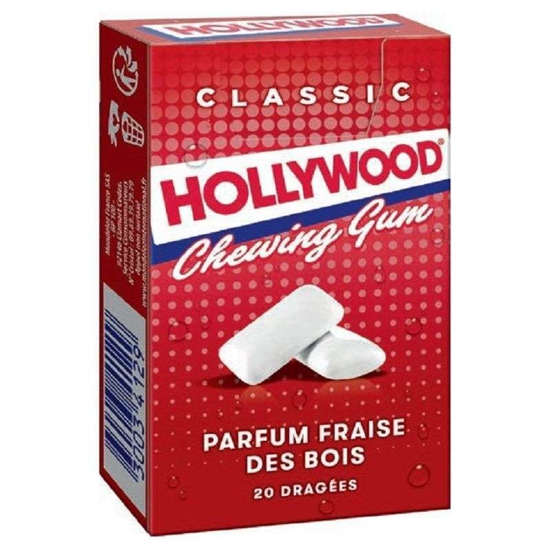 Boîte de 20 chewing-gums Hollywood parfum fraise des bois