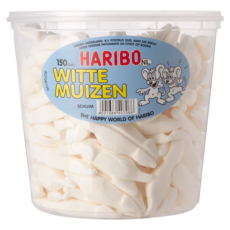 Bonbon Haribo souris blanche - boîte 150 pièces