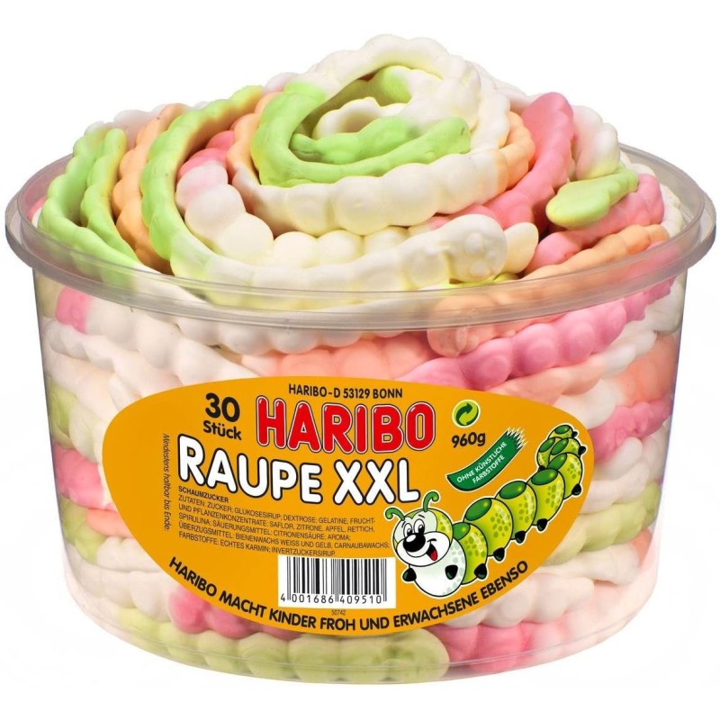 Chenille géante - Haribo - boîte 30 pièces