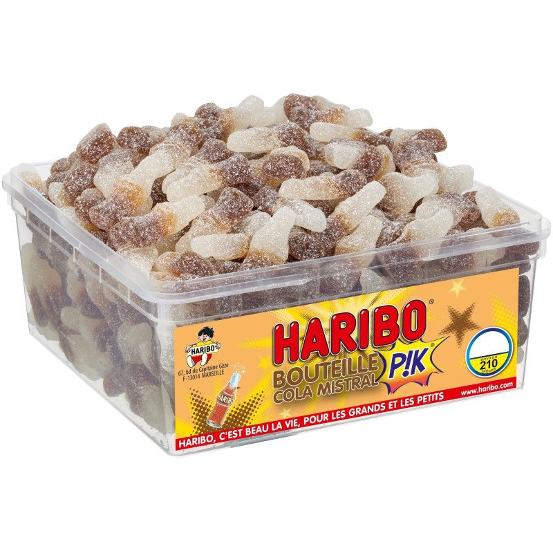 Bouteille cola mistral - Bonbon Haribo - boîte 210 pièces