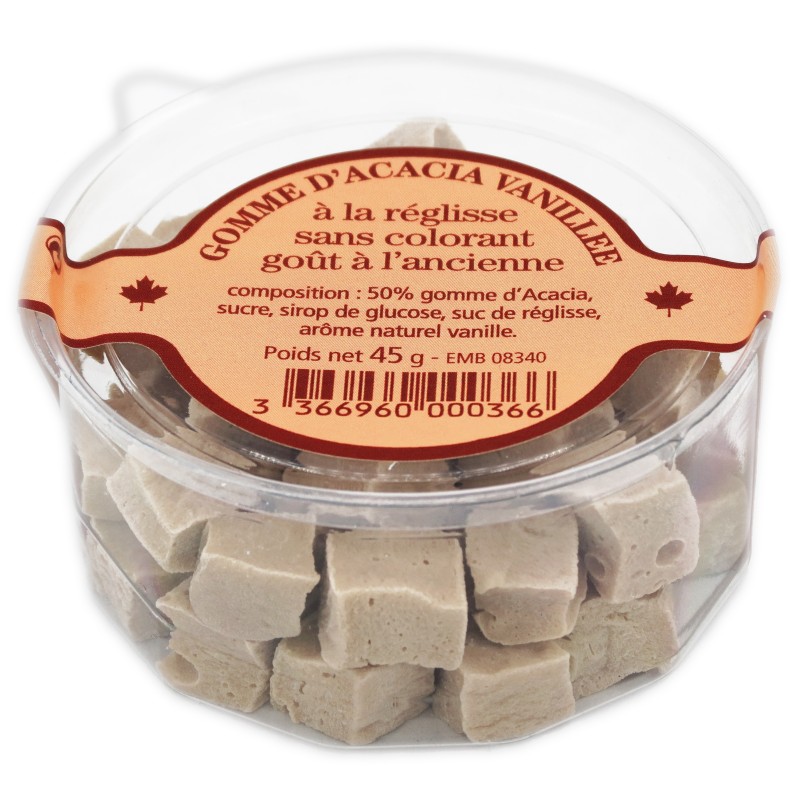 Gomme d'Acacia vanillée - Bonbon artisanal - Boîte 45g