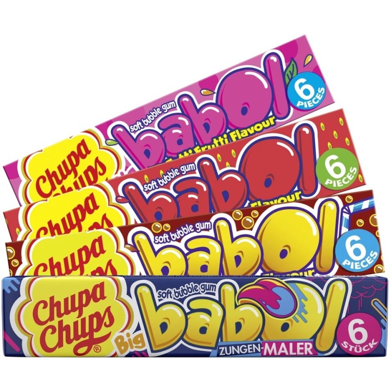Chewing gum Chupa Chups Big Babol - tube 6 pièces