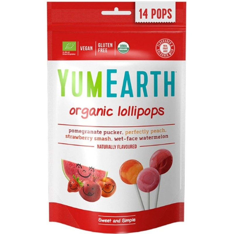 Sucettes bio YumEarth - sachet 14 pièces