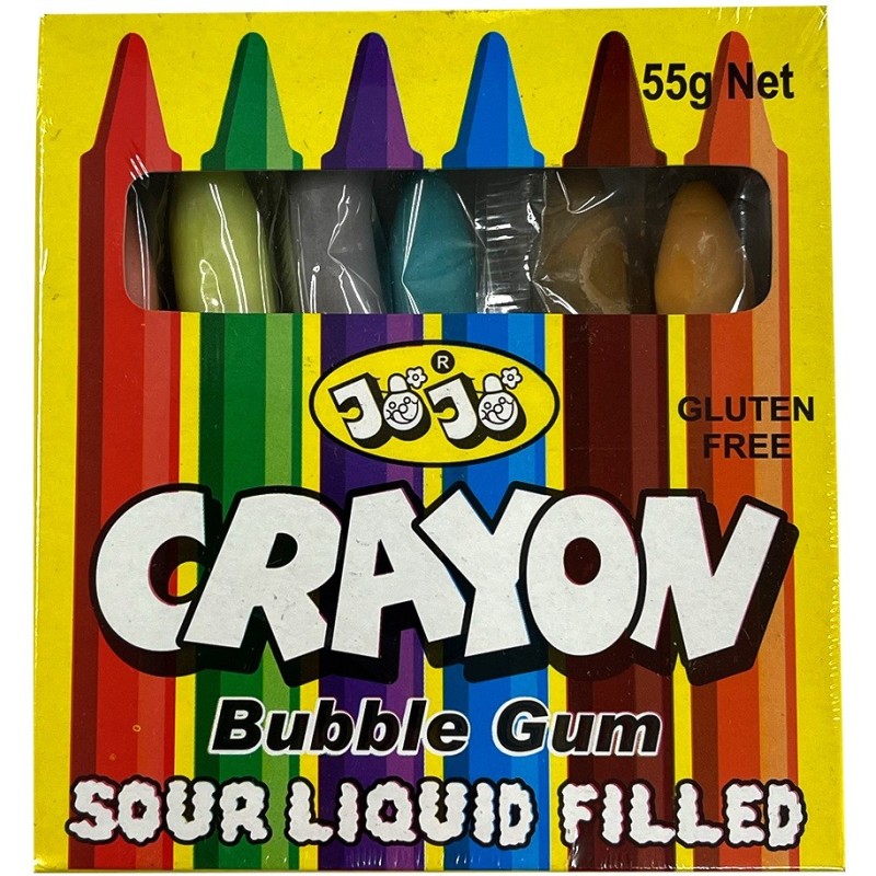 6 crayons bubble gum