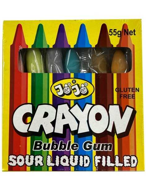 6 crayons bubble gum