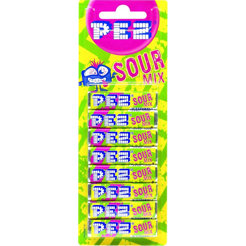 Recharges bonbons Pez Sour mix - Blister 68g