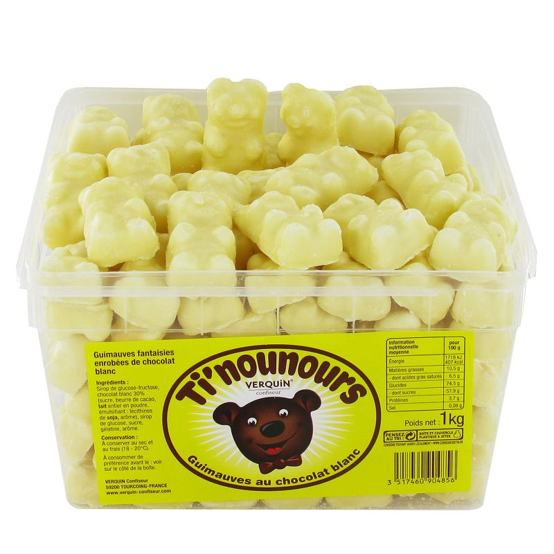 Oursons guimauve blanche ti'nounours - Boîte 1kg