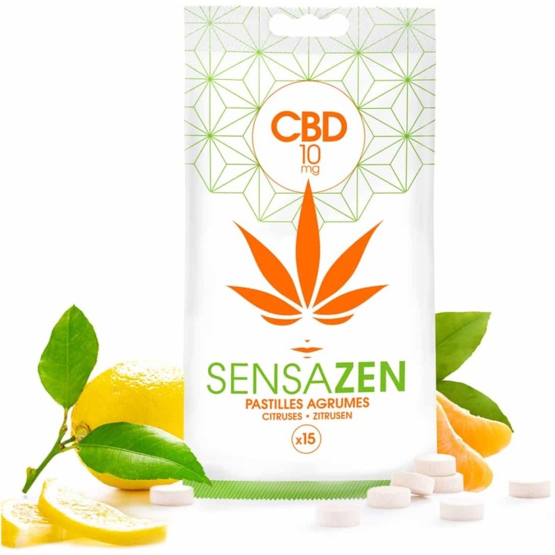 Pastilles Sensazen agrumes - Bonbons CBD