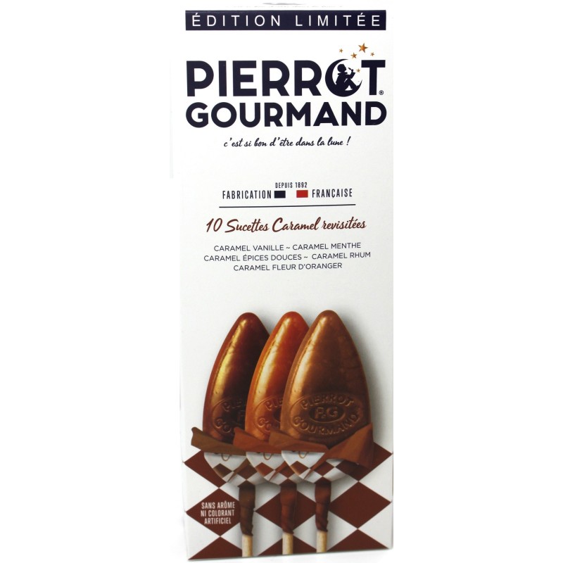 10 sucettes Pierrot Gourmand caramel revisitées