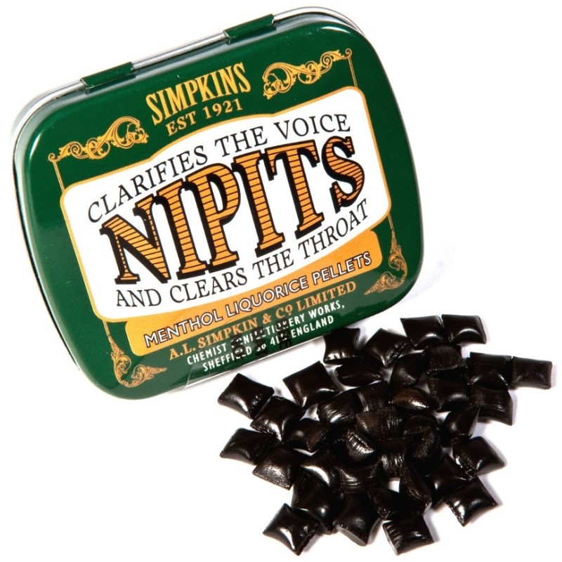 Pastilles réglisse menthol Nipits - Bonbons anglais