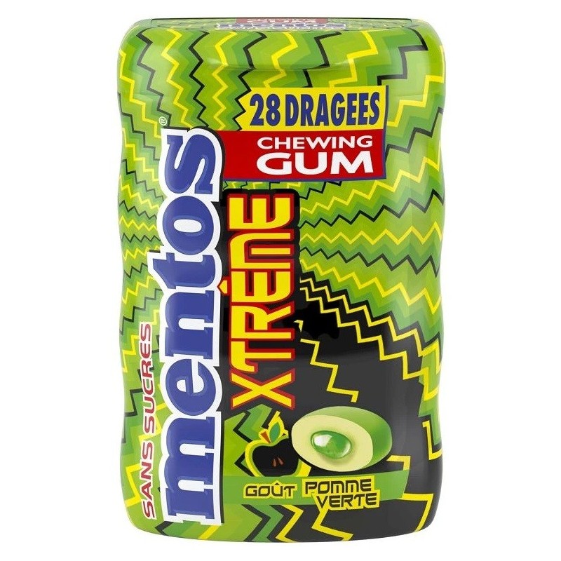 Chewing gum Mentos Xtrême - Bonbon sans sucre qui pique