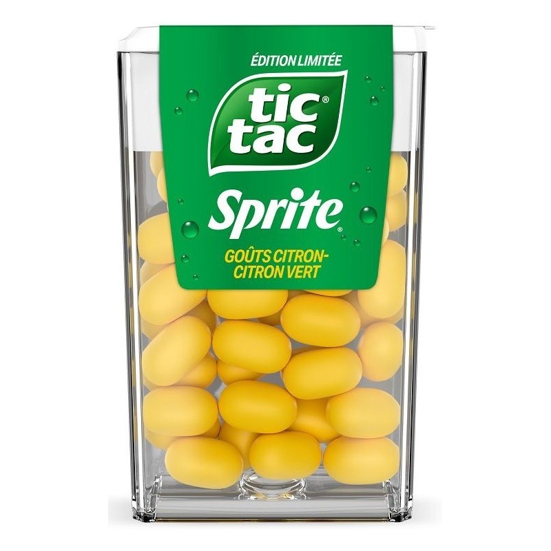 Tic Tac Sprite - Bonbons dragéifiés goût citron-citron vert