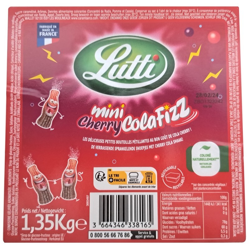 Cherry Cola Fizz - Bonbon acide - Bonbon Lutti - 100g