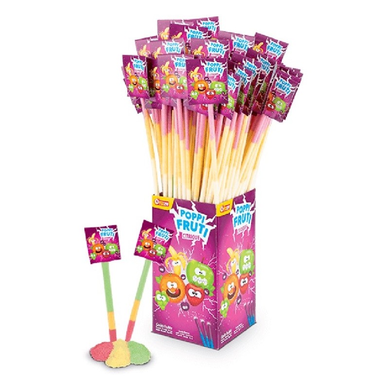 Paille Poppi Fruti géante 40cm - Bonbon Fizzy