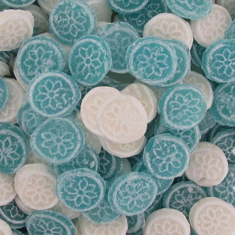 Bonbons à la menthe - Pastilles blanches et bleues