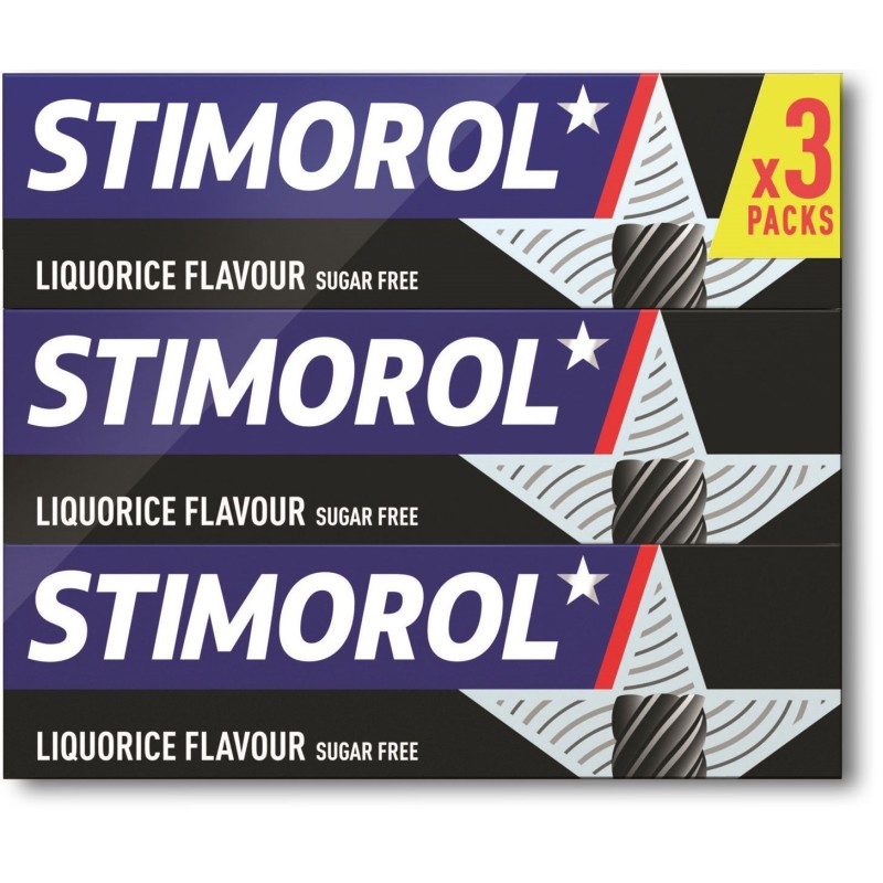 Stimorol réglisse - Chewing gum sans sucre - Lot 3 paquets