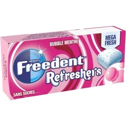 Freedent Refresher's bubble menthe sans sucre - boîte 17g